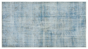 Blue Over Dyed Vintage Rug 4'6'' x 8'0'' ft 138 x 245 cm