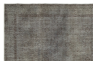 Gray Over Dyed Vintage Rug 6'6'' x 9'12'' ft 197 x 304 cm