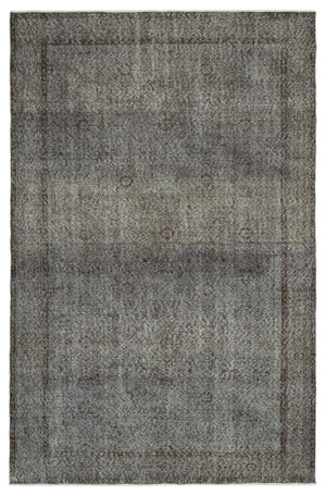 Gray Over Dyed Vintage Rug 6'6'' x 9'12'' ft 197 x 304 cm