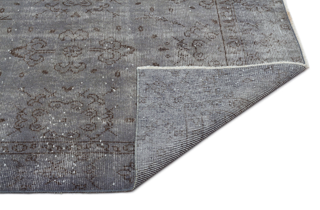 Gray Over Dyed Vintage Rug 5'8'' x 9'5'' ft 172 x 286 cm