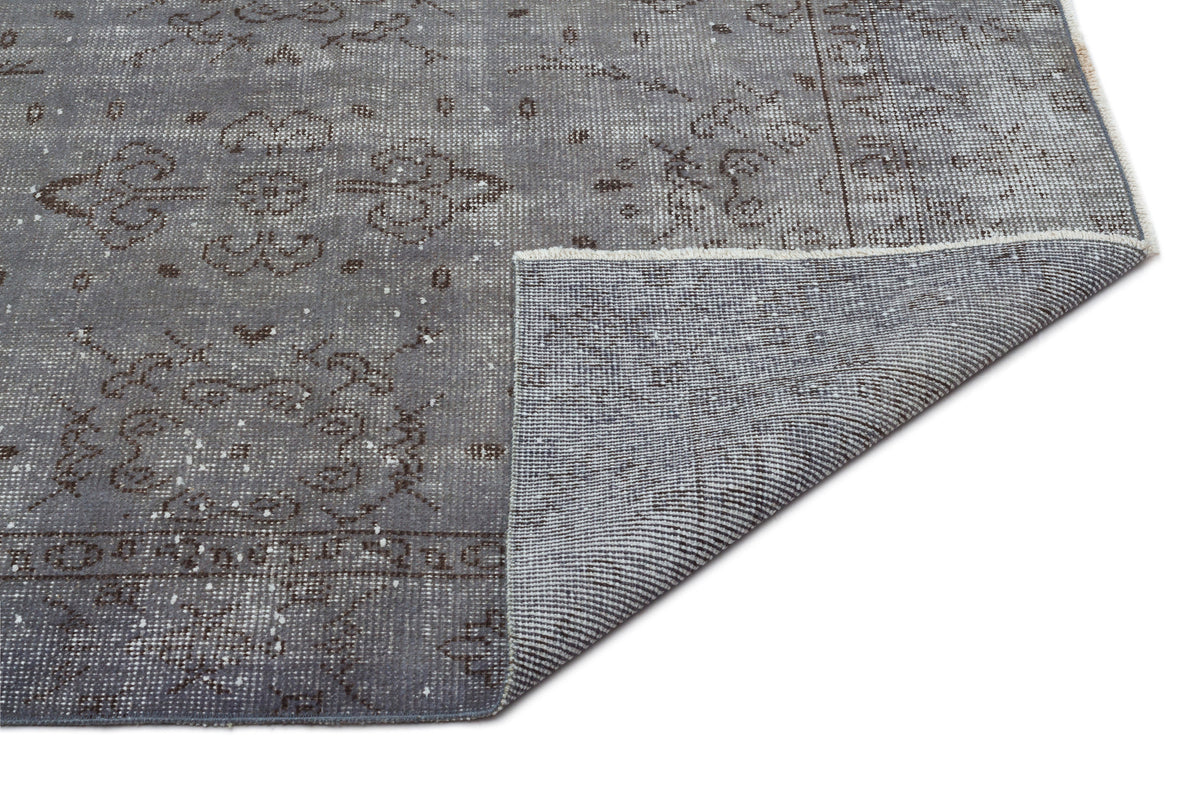 Gray Over Dyed Vintage Rug 5&#39;8&#39;&#39; x 9&#39;5&#39;&#39; ft 172 x 286 cm