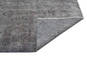 Gray Over Dyed Vintage Rug 5'8'' x 9'5'' ft 172 x 286 cm
