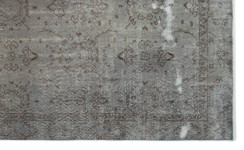 Gray Over Dyed Vintage Rug 5'8'' x 9'5'' ft 172 x 286 cm
