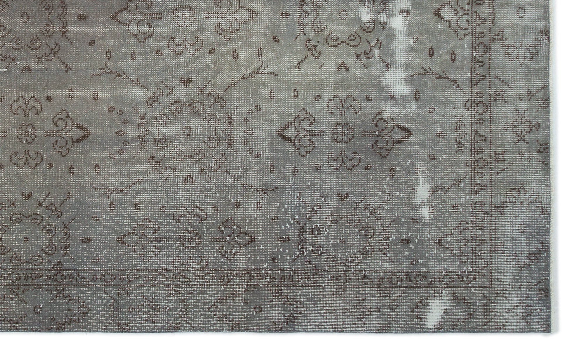 Gray Over Dyed Vintage Rug 5'8'' x 9'5'' ft 172 x 286 cm