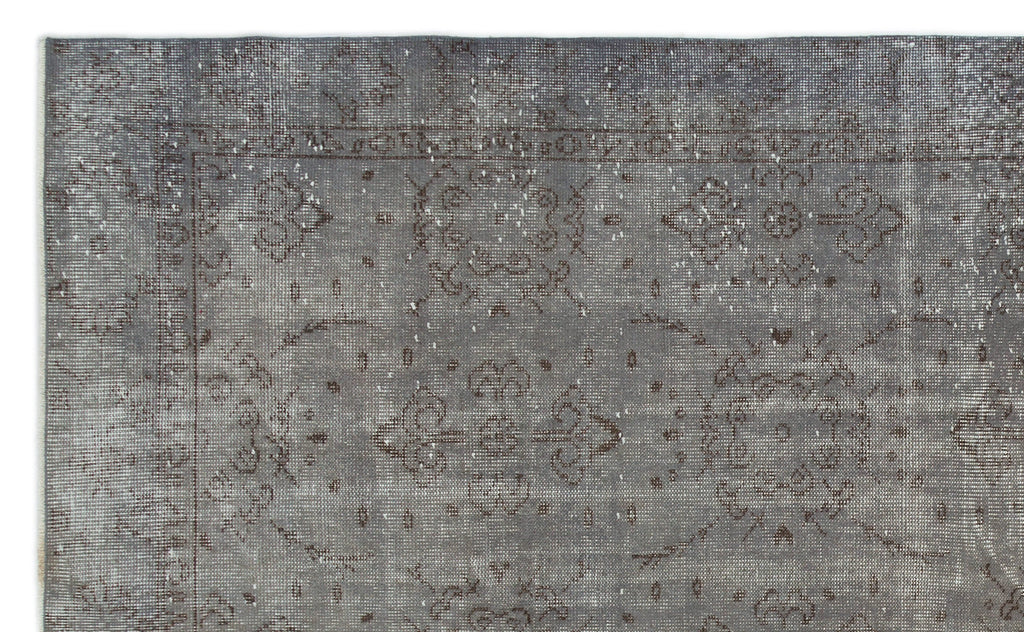 Gray Over Dyed Vintage Rug 5'8'' x 9'5'' ft 172 x 286 cm