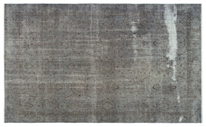 Gray Over Dyed Vintage Rug 5'8'' x 9'5'' ft 172 x 286 cm
