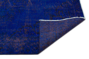 Blue Over Dyed Vintage Rug 5'9'' x 9'1'' ft 175 x 278 cm