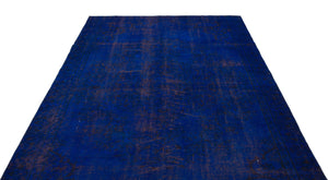 Blue Over Dyed Vintage Rug 5'9'' x 9'1'' ft 175 x 278 cm