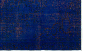 Blue Over Dyed Vintage Rug 5'9'' x 9'1'' ft 175 x 278 cm