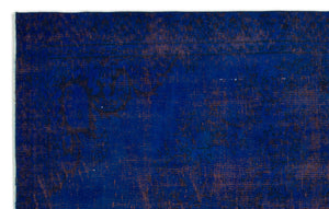 Blue Over Dyed Vintage Rug 5'9'' x 9'1'' ft 175 x 278 cm