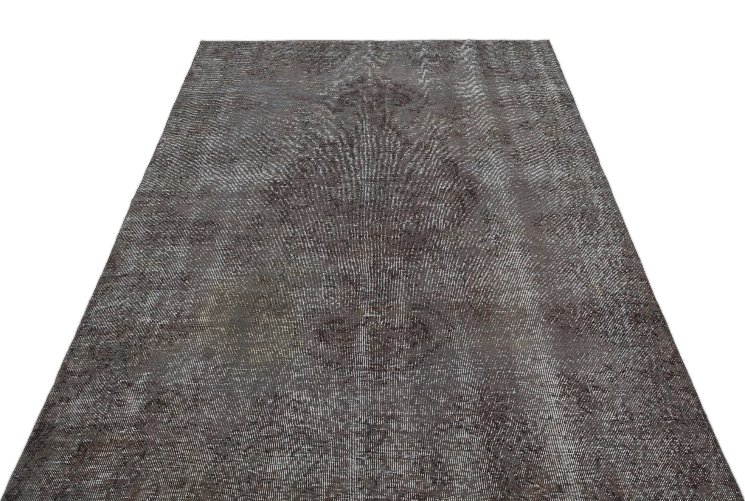 Gray Over Dyed Vintage Rug 5'3'' x 8'10'' ft 160 x 268 cm