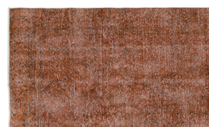 Brown Over Dyed Vintage Rug 5'10'' x 9'9'' ft 178 x 298 cm
