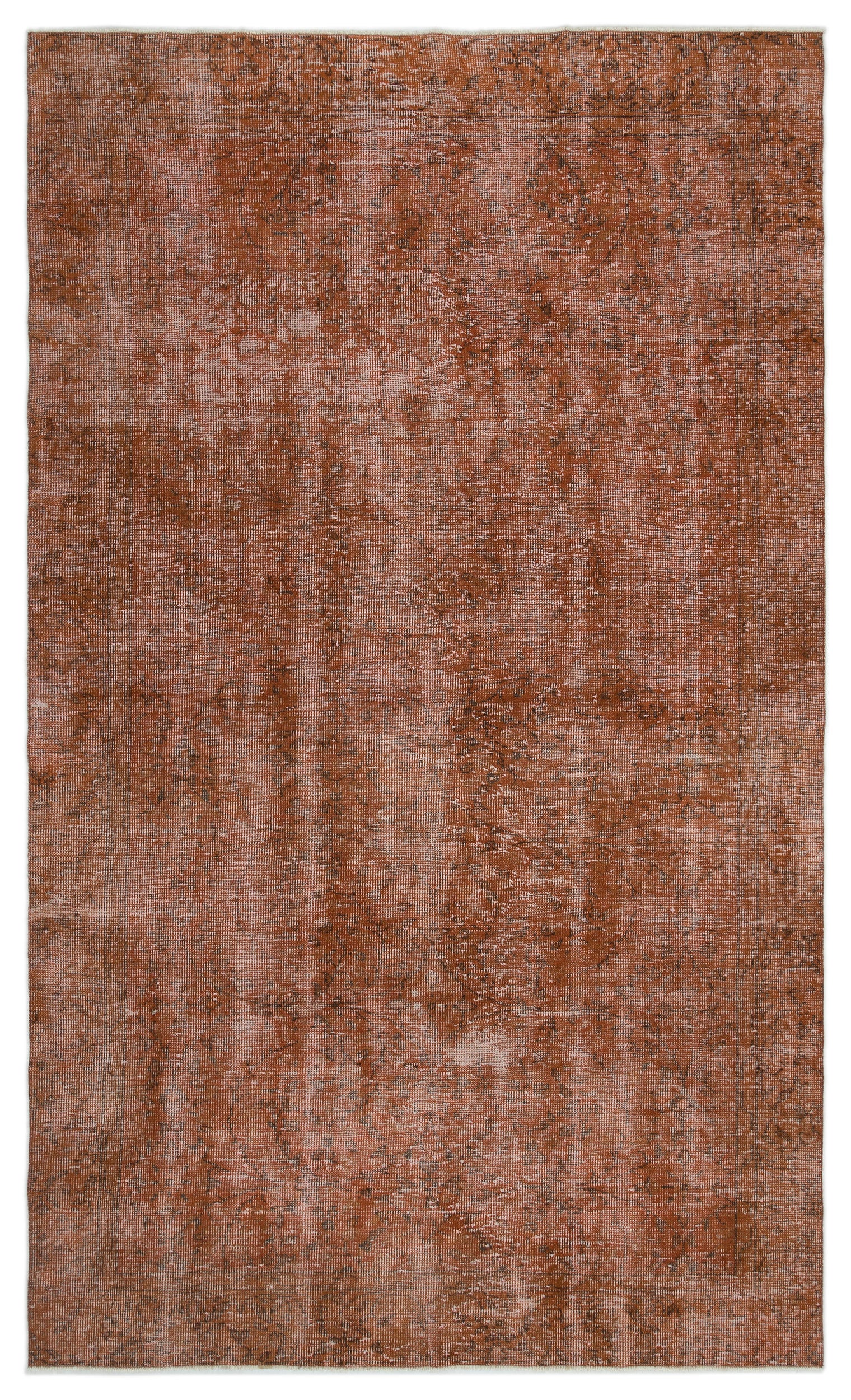 Brown Over Dyed Vintage Rug 5'10'' x 9'9'' ft 178 x 298 cm