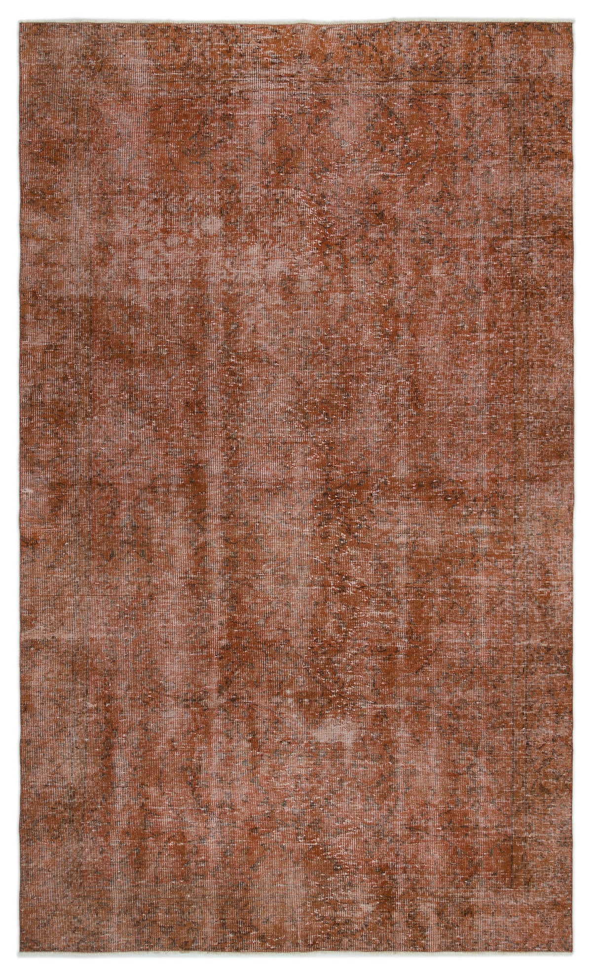 Brown Over Dyed Vintage Rug 5&#39;10&#39;&#39; x 9&#39;9&#39;&#39; ft 178 x 298 cm