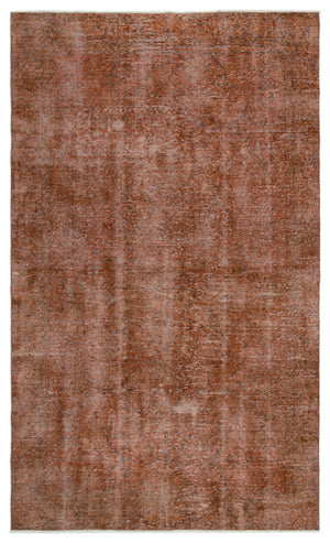 Brown Over Dyed Vintage Rug 5'10'' x 9'9'' ft 178 x 298 cm