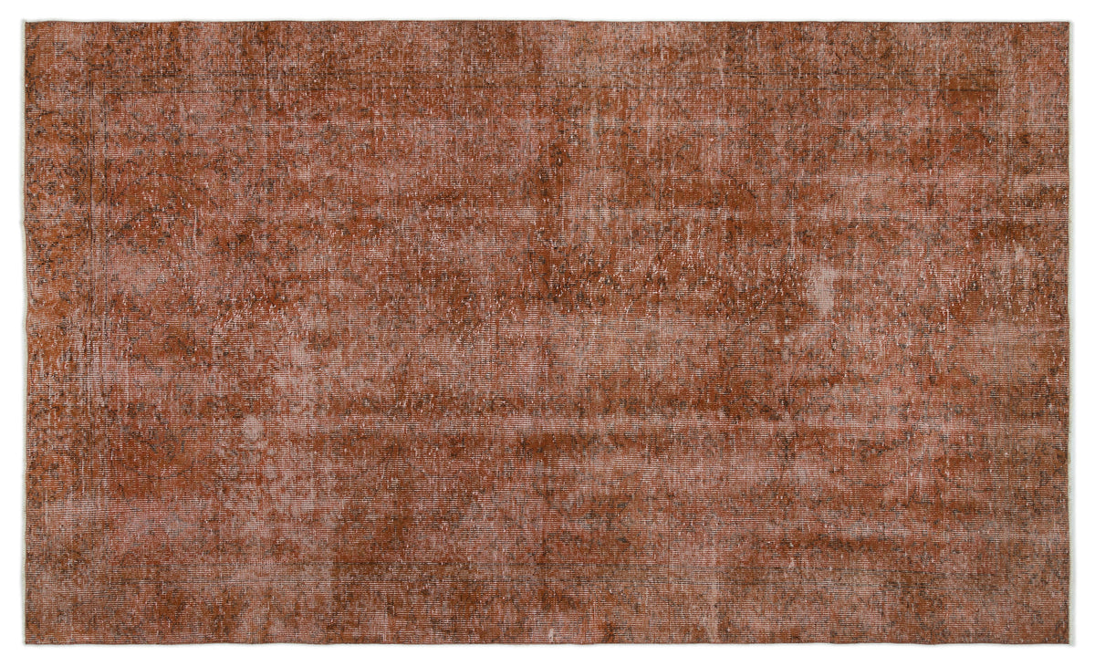 Brown Over Dyed Vintage Rug 5&#39;10&#39;&#39; x 9&#39;9&#39;&#39; ft 178 x 298 cm