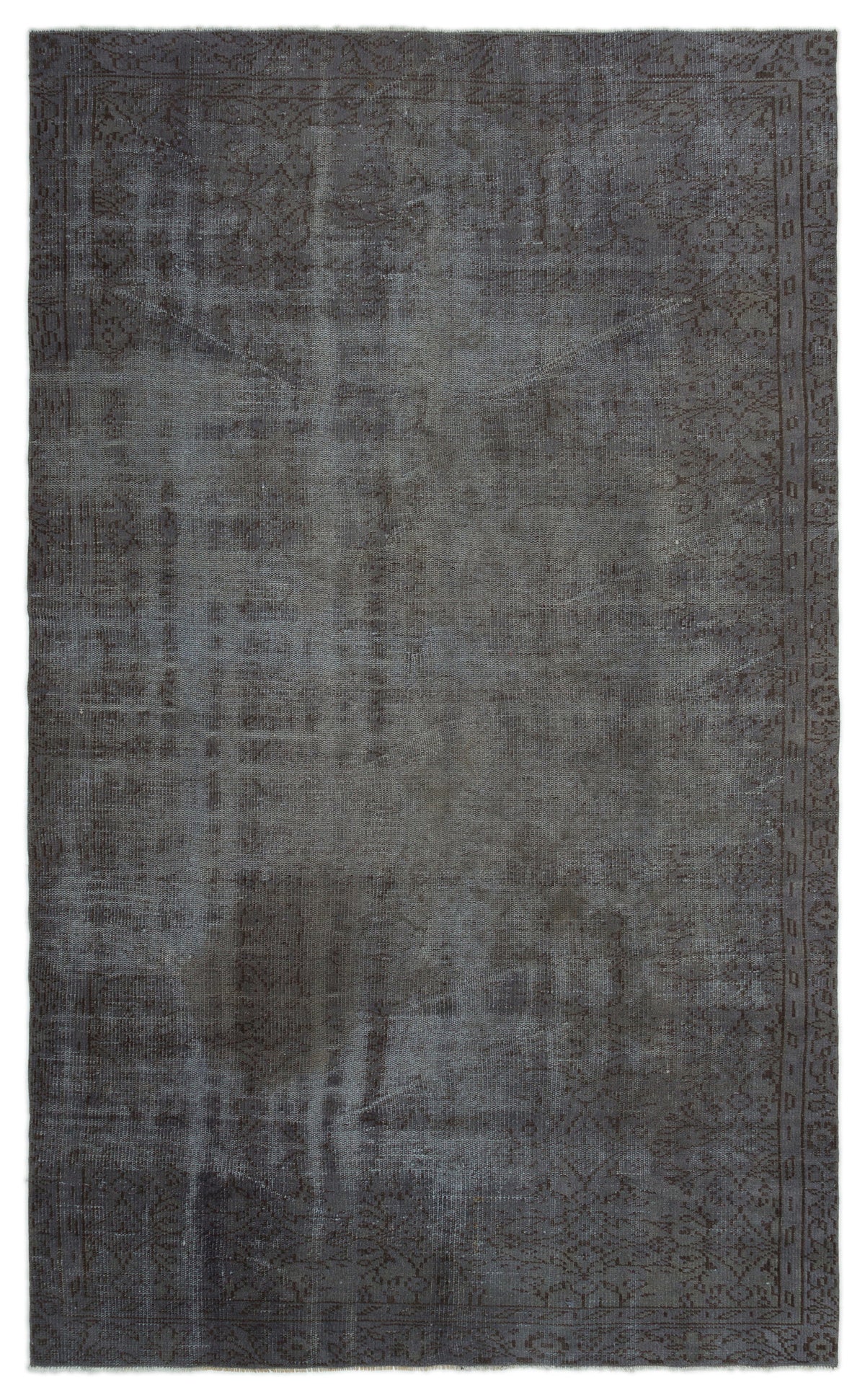 Gray Over Dyed Vintage Rug 5&#39;7&#39;&#39; x 9&#39;1&#39;&#39; ft 170 x 278 cm