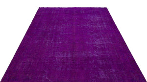 Purple Over Dyed Vintage Rug 6'1'' x 8'11'' ft 186 x 273 cm