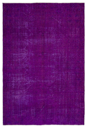 Purple Over Dyed Vintage Rug 6'1'' x 8'11'' ft 186 x 273 cm