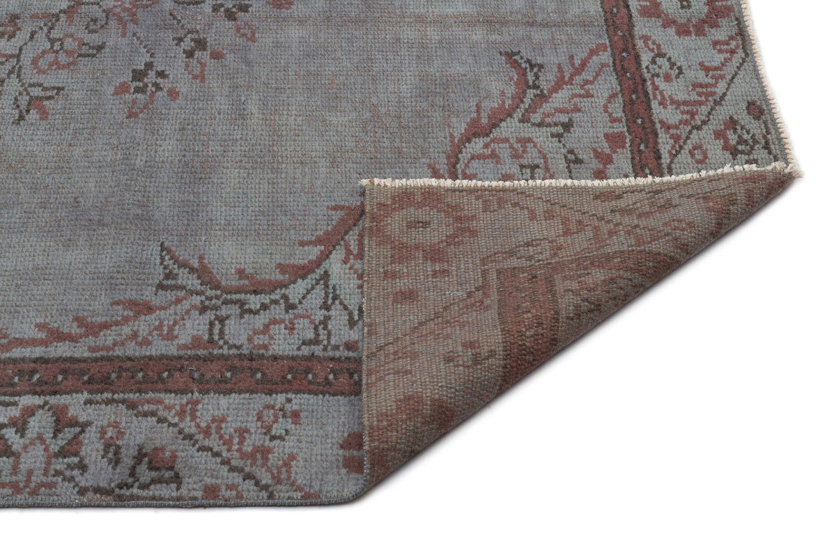 Gray Over Dyed Vintage Rug 5&#39;3&#39;&#39; x 8&#39;5&#39;&#39; ft 161 x 257 cm