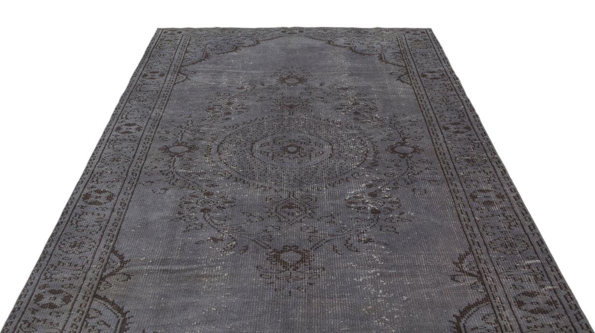 Gray Over Dyed Vintage Rug 5&#39;10&#39;&#39; x 9&#39;6&#39;&#39; ft 178 x 290 cm