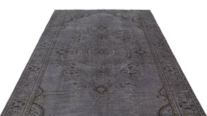 Gray Over Dyed Vintage Rug 5'10'' x 9'6'' ft 178 x 290 cm