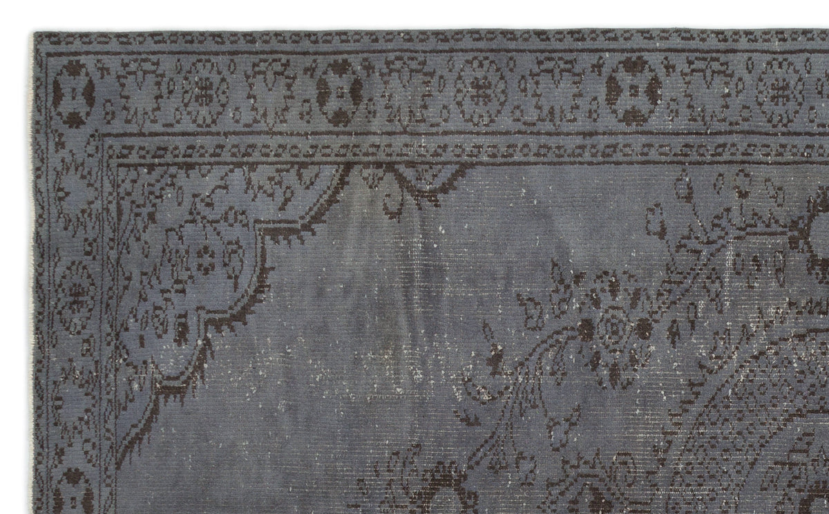 Gray Over Dyed Vintage Rug 5&#39;10&#39;&#39; x 9&#39;6&#39;&#39; ft 178 x 290 cm