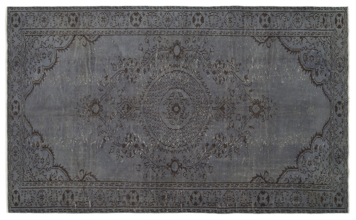 Gray Over Dyed Vintage Rug 5&#39;10&#39;&#39; x 9&#39;6&#39;&#39; ft 178 x 290 cm