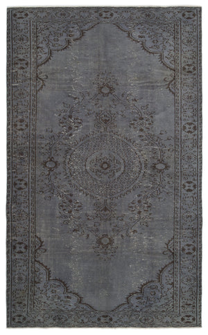 Gray Over Dyed Vintage Rug 5'10'' x 9'6'' ft 178 x 290 cm