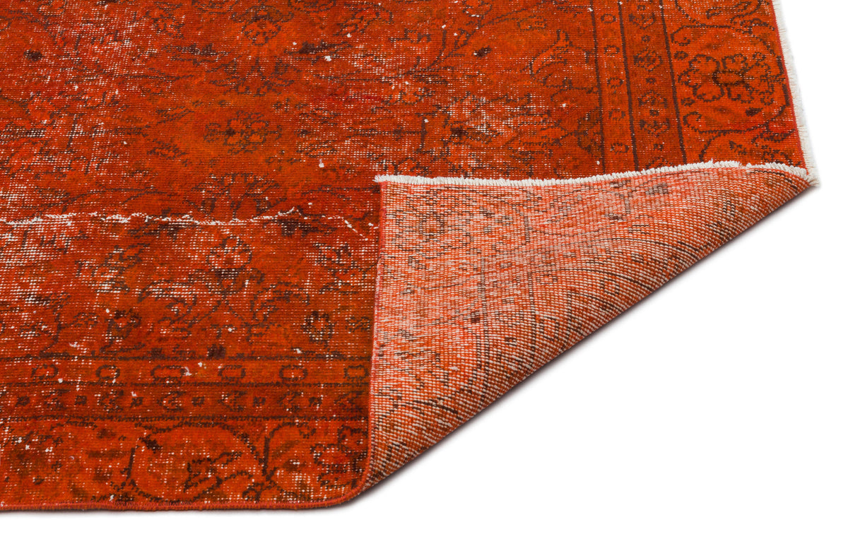 Orange Over Dyed Vintage Rug 5&#39;12&#39;&#39; x 9&#39;6&#39;&#39; ft 182 x 290 cm