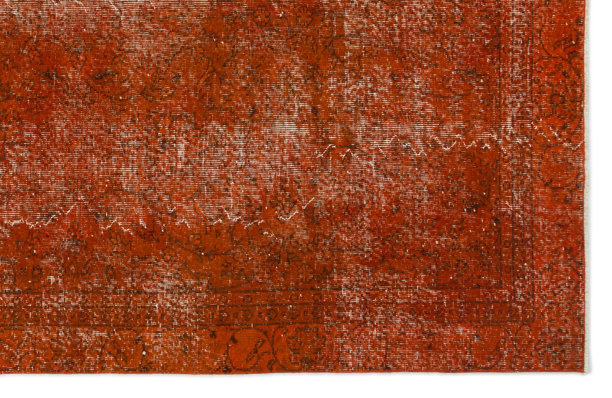 Orange Over Dyed Vintage Rug 5&#39;12&#39;&#39; x 9&#39;6&#39;&#39; ft 182 x 290 cm