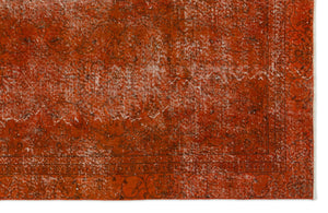 Orange Over Dyed Vintage Rug 5'12'' x 9'6'' ft 182 x 290 cm