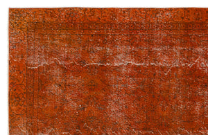 Orange Over Dyed Vintage Rug 5'12'' x 9'6'' ft 182 x 290 cm