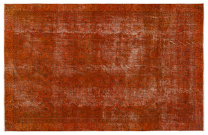 Orange Over Dyed Vintage Rug 5'12'' x 9'6'' ft 182 x 290 cm