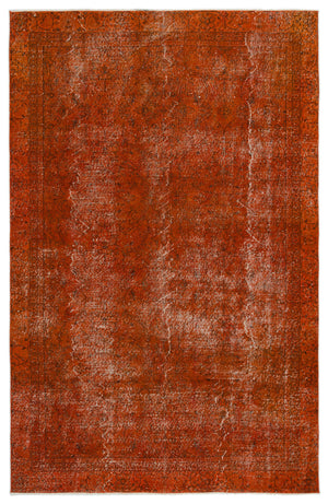 Orange Over Dyed Vintage Rug 5'12'' x 9'6'' ft 182 x 290 cm