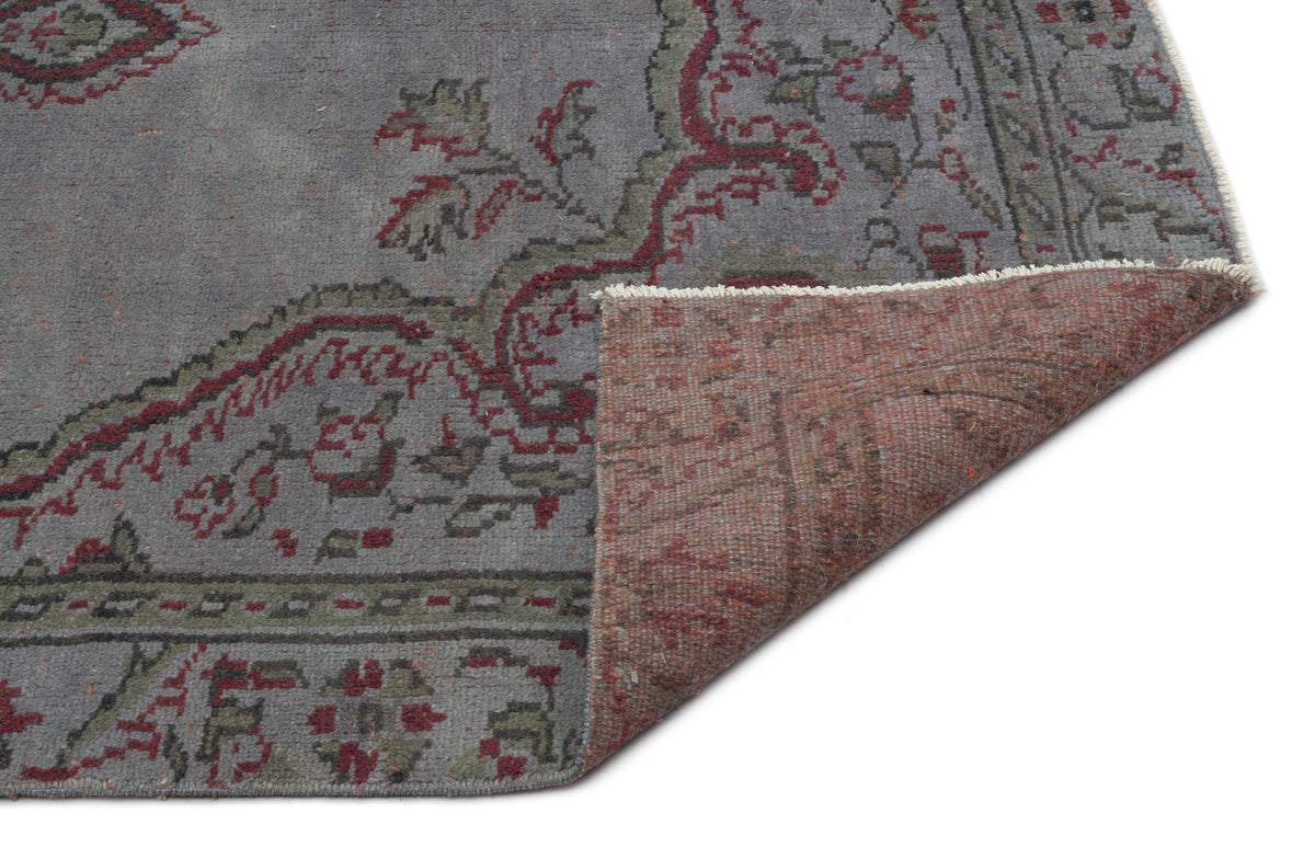 Gray Over Dyed Vintage Rug 5&#39;3&#39;&#39; x 8&#39;8&#39;&#39; ft 160 x 263 cm