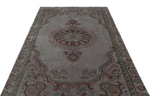 Gray Over Dyed Vintage Rug 5'3'' x 8'8'' ft 160 x 263 cm
