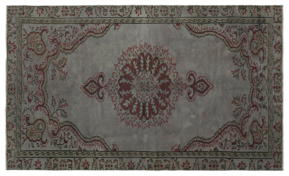 Gray Over Dyed Vintage Rug 5&#39;3&#39;&#39; x 8&#39;8&#39;&#39; ft 160 x 263 cm