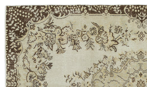 Beige Over Dyed Vintage Rug 5'6'' x 9'4'' ft 168 x 285 cm