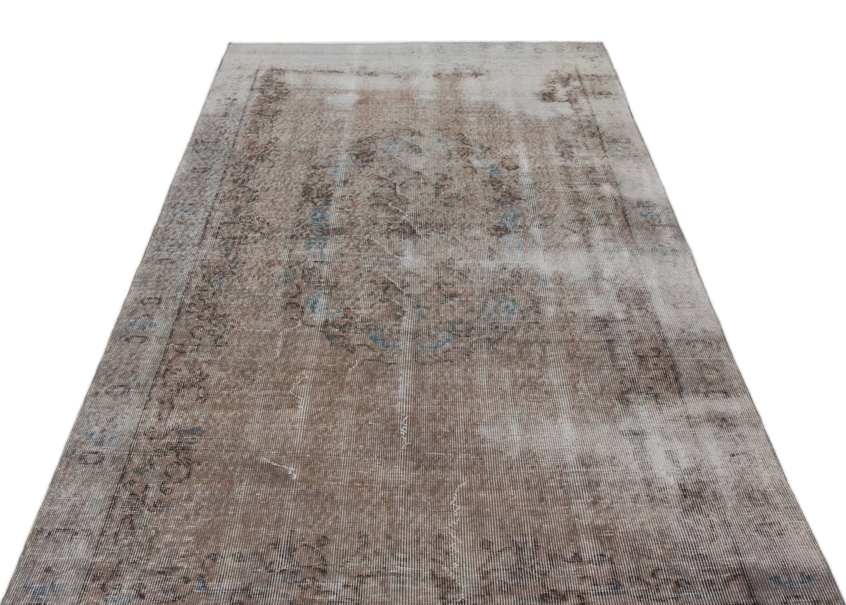 Naturel Over Dyed Vintage Rug 4&#39;8&#39;&#39; x 8&#39;6&#39;&#39; ft 141 x 260 cm