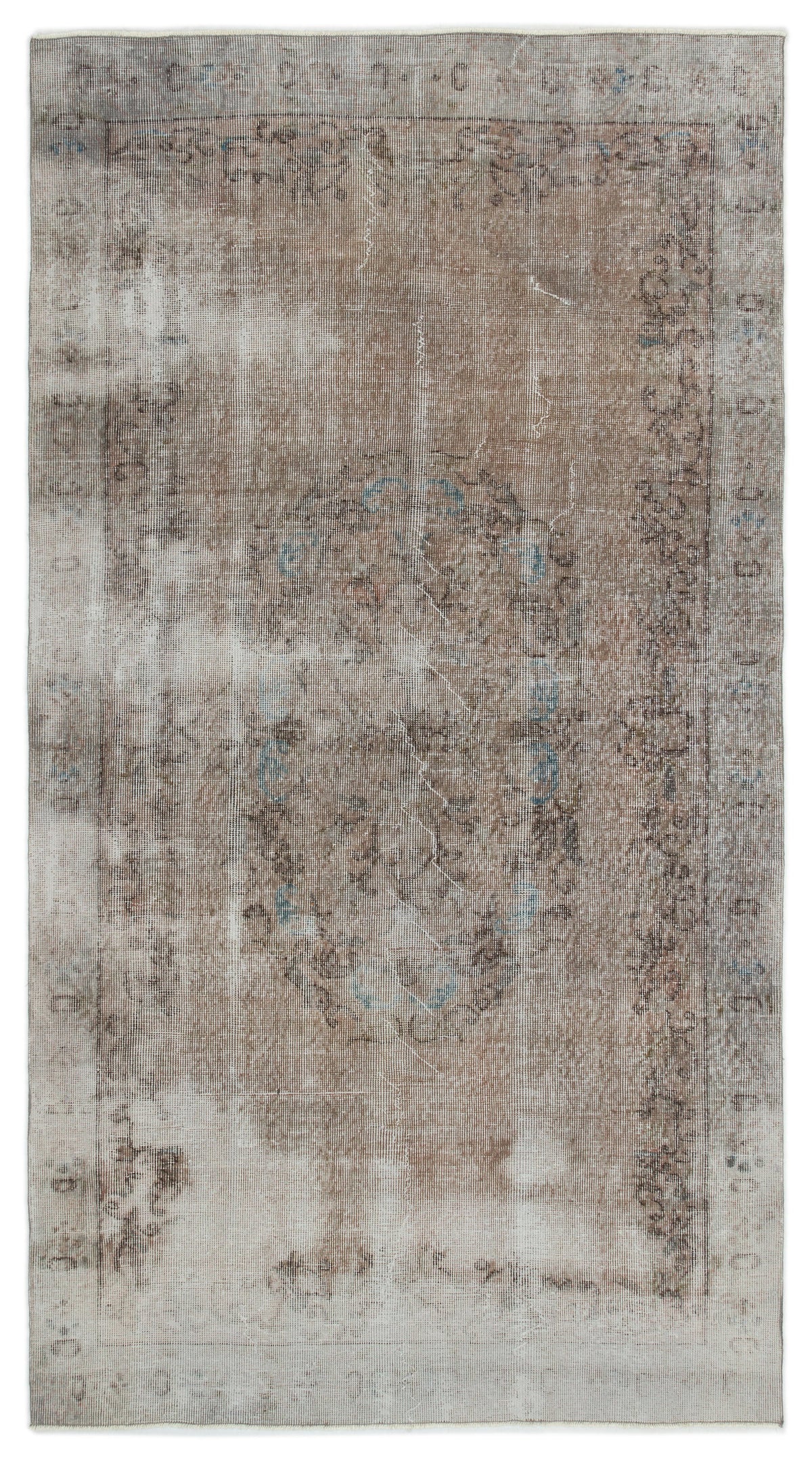 Naturel Over Dyed Vintage Rug 4&#39;8&#39;&#39; x 8&#39;6&#39;&#39; ft 141 x 260 cm