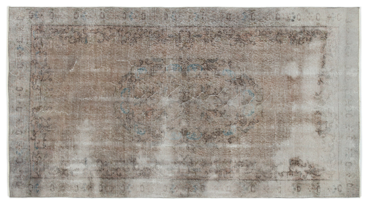 Naturel Over Dyed Vintage Rug 4&#39;8&#39;&#39; x 8&#39;6&#39;&#39; ft 141 x 260 cm