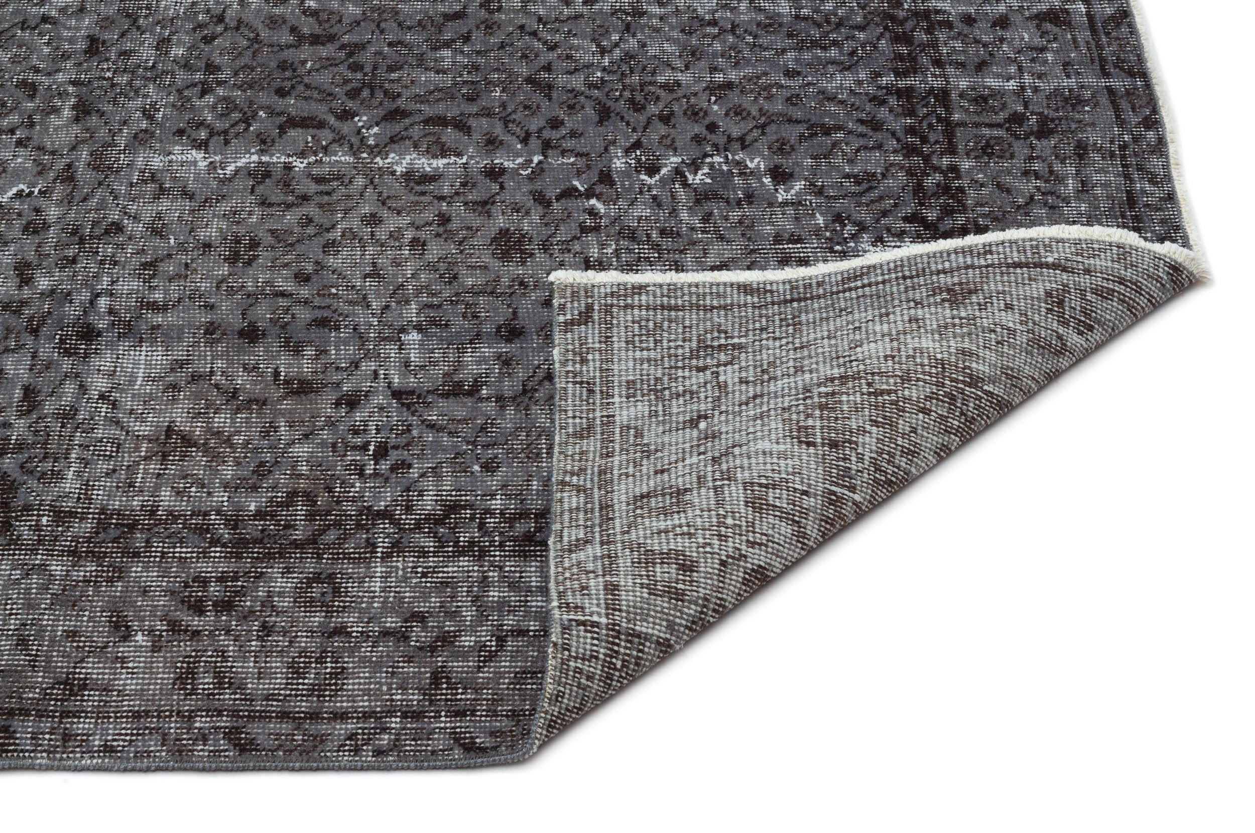 Gray Over Dyed Vintage Rug 6'0'' x 9'5'' ft 183 x 287 cm