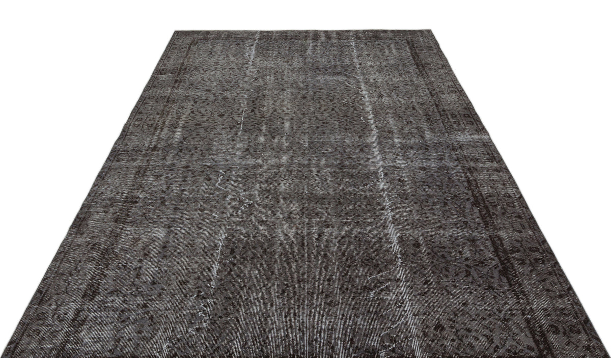 Gray Over Dyed Vintage Rug 6&#39;0&#39;&#39; x 9&#39;5&#39;&#39; ft 183 x 287 cm