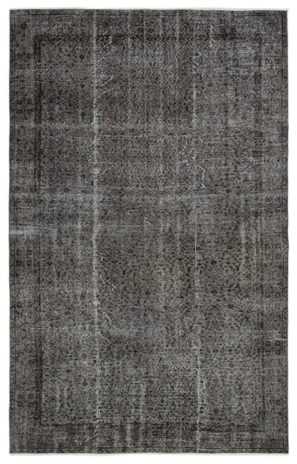 Gray Over Dyed Vintage Rug 6'0'' x 9'5'' ft 183 x 287 cm