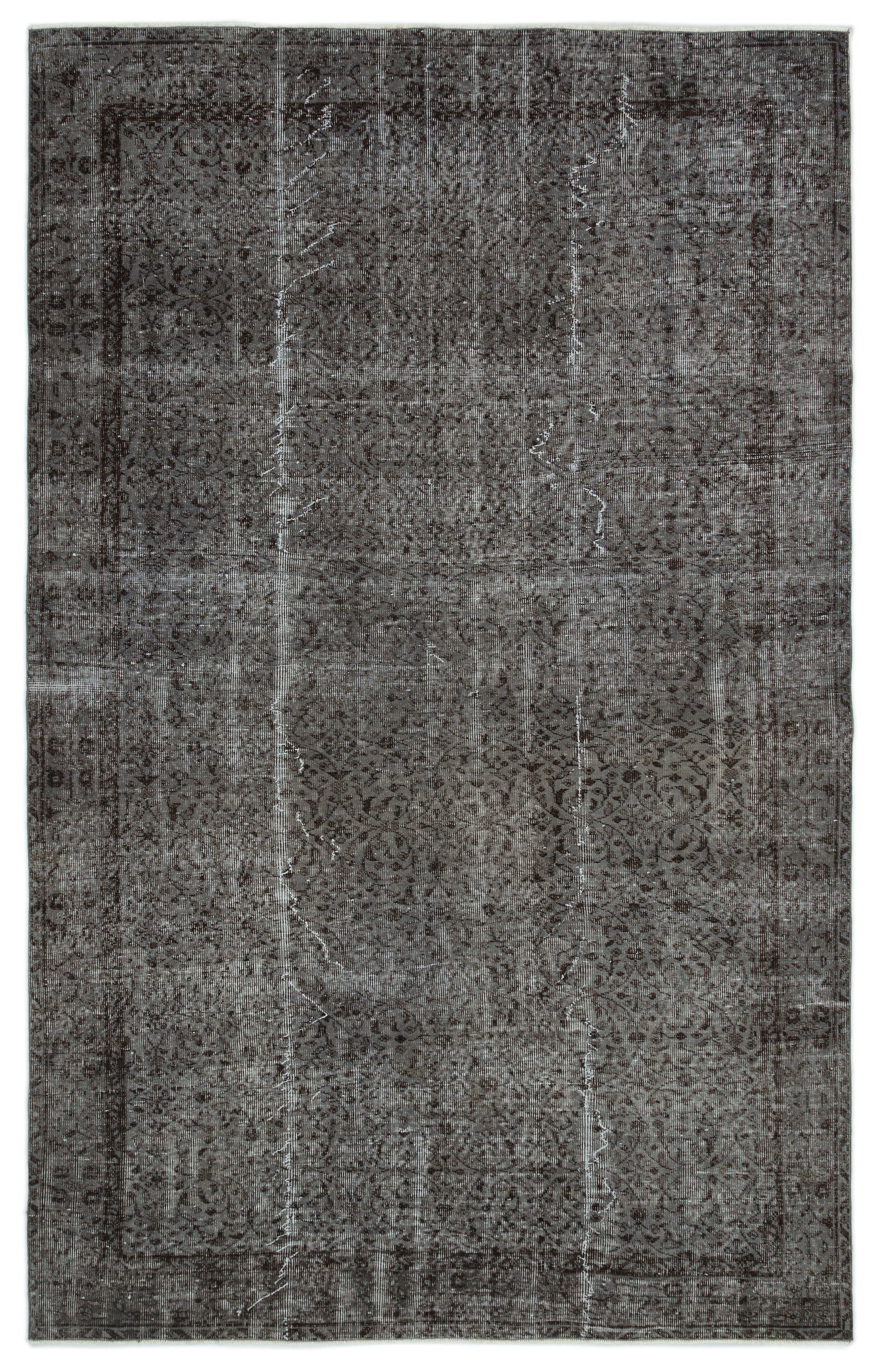 Gray Over Dyed Vintage Rug 6'0'' x 9'5'' ft 183 x 287 cm