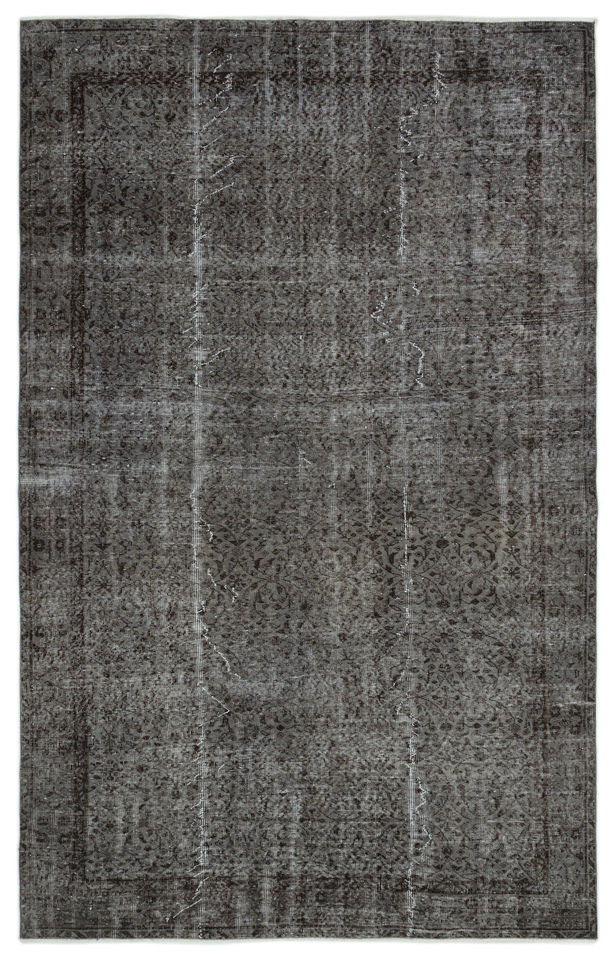 Gray Over Dyed Vintage Rug 6&#39;0&#39;&#39; x 9&#39;5&#39;&#39; ft 183 x 287 cm