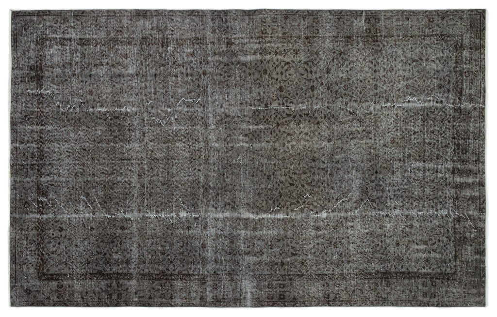Gray Over Dyed Vintage Rug 6'0'' x 9'5'' ft 183 x 287 cm