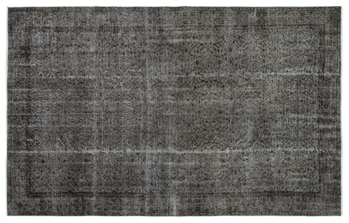 Gray Over Dyed Vintage Rug 6&#39;0&#39;&#39; x 9&#39;5&#39;&#39; ft 183 x 287 cm