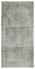 Gray Over Dyed Vintage Rug 4'2'' x 8'2'' ft 126 x 250 cm